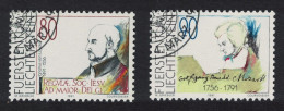 Liechtenstein Mozart St Ignatius De Loyola Anniversaries 2v 1991 CTO SG#1008-1009 - Used Stamps