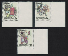 Liechtenstein Winter Customs 3v Corners 1990 CTO SG#1002-1004 MI#1008-1010 - Used Stamps