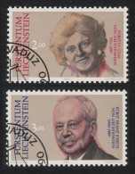 Liechtenstein Prince Francis Joseph II And Princess Gina Commemoration 2v 1990 CTO SG#994-995 - Gebruikt