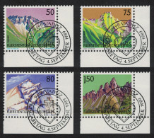 Liechtenstein Mountains Watercolours By Josef Schadler 4v Corners 1989 CTO SG#970-977 - Used Stamps