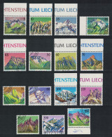 Liechtenstein Mountains 15v 1989-1993 COMPLETE 1989 CTO SG#965-979 - Oblitérés