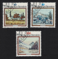 Liechtenstein Landscape Paintings By Anton Ender 3v 1983 CTO SG#820-822 - Gebraucht