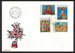 Liechtenstein Christmas Monastic Wax Sculptures 4v FDC 1976 SG#647-650 MI#662-665 - Usati