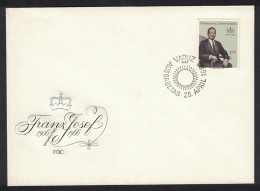 Liechtenstein Prince Franz Joseph II's 60th Birthday FDC 1966 SG#457 - Usati