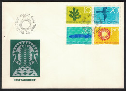 Liechtenstein Birds Fish Trees Nature Protection 4v FDC 1966 SG#453-456 MI#460-463 Sc#406-409 - Usati