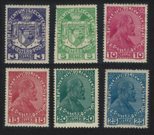 Liechtenstein Prince John II Coat Of Arms 6v 1917 MH SG#7-12 MI#4-9 Sc#4-9 - Unused Stamps