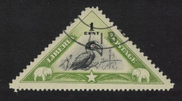 Liberia Black And White Casqued Hornbill Bird Elephant 1937 Canc SG#559 - Liberia