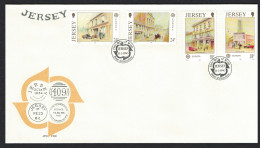 Jersey Europa Post Office Buildings FDC 1990 SG#517-520 - Jersey