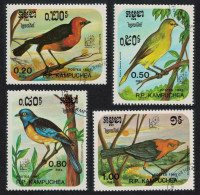 Kampuchea Blackbird Finch Tanager Kingfisher Toucan Birds 4v 1985 CTO SG#648-651 - Kampuchea