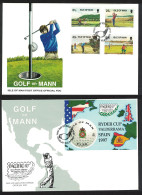 Isle Of Man Golf 4v+MS 2 FDCs 1997 SG#755-MS759 - Man (Eiland)