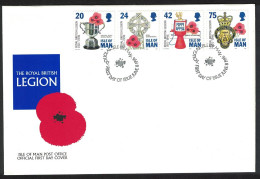 Isle Of Man 75th Anniversary Of Royal British Legion FDC 1996 SG#708-711 - Man (Ile De)