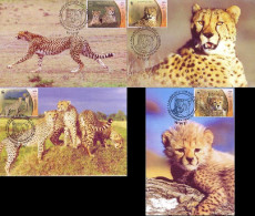 WWF Asiatic Cheetah Maxicards 2003 SG#3136-3139 MI#2932-2935 Sc#2876 A-d - Iran