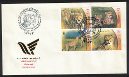 WWF Asiatic Cheetah FDC 2003 SG#3136-3139 MI#2932-2935 Sc#2876 A-d - Iran