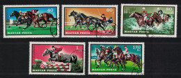 Hungary Horses Equestrian Sport 5v 1971 Canc SG#2620-2624 MI#2703A-2707A - Usado
