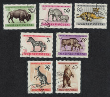 Hungary Kangaroo Tiger Elephants Zebra Bears Budapest Zoo Animals 7v 1961 Canc SG#1716=1724 - Gebruikt