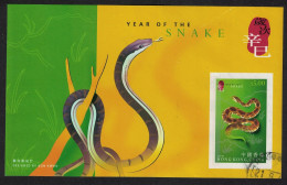 Hong Kong Chinese New Year Year Of The Snake MS 2001 Canc SG#MS1044b - Usados