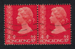 Hong Kong Queen Elizabeth II 10c Pair 1973 Canc SG#283 - Used Stamps