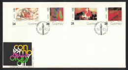 Guernsey Europa Paintings Contemporary Art 4v FDC 1993 SG#607-610 - Guernsey