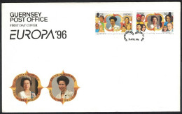 Guernsey Europa Famous Women 2v FDC 1996 SG#694-695 - Guernesey