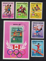 Upper Volta Summer Olympic Games Montreal 5v+MS 1976 CTO MI#617-621+Block 41 Sc#C233 - Upper Volta (1958-1984)