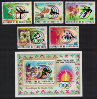Upper Volta Summer Olympic Games Montreal 5v+MS 1976 CTO MI#611-615+Block 40 Sc#C230 - Obervolta (1958-1984)