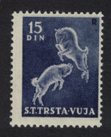 Trieste Kids Playing Goats Pets Farm 15 Din KEY VALUE 1950 MH SG#B43 MI#42 - Autres & Non Classés