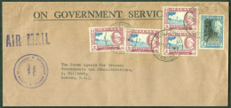 MALAYA SELANGOR = Malaysia 1961 Franked 50c+1$-1$-1$ Stamps Era EII On Vfu AIRMAIL Cover O Kuala Lumpur > London - Fédération De Malaya