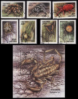 Tanzania Arachnids 7v+MS 1994 CTO MI#1798-8041+Block 255 - Tanzanie (1964-...)