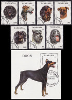 Tanzania Dogs 7v+MS 1993 CTO SG#1681-MS1688 Sc#1144-1151 - Tanzanie (1964-...)