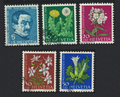 Switzerland Flowers 5v Pro Juventute 1960 1960 Canc SG#J182-J186 Sc#B298-B302 - Used Stamps