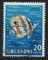 Singapore Copper-banded Butterflyfish Fish 1962 Canc SG#71 - Singapore (1959-...)