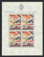 San Marino Rolls Royce Dart 527 Turboprop Engine Aircraft Sheetlet Of 4 Def 1965 SG#741 MI#829 Sc#C127 - Used Stamps