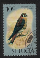 St. Lucia American Kestrel Sparrow Hawk Bird 10c 1976 Canc SG#421 - Ste Lucie (...-1978)