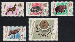 Romania Bear Elk Boar Chamois 'Hunting Trophies' 5v 1965 Canc SG#3332-3336 - Usati
