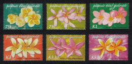 Papua NG Frangipani Flowers 6v Def 2005 SG#1074-1079 Sc#1170-1175 - Papua New Guinea