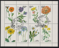 Oman Flowers Sheetlet Of 8v 1977 CTO - Oman