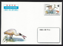 Korea Birds WWF Black-faced Spoonbill Aerogram 2009 - Corea Del Norte