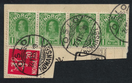 Norway King Haakon VII 1Kr 4 Pcs On Paper Good Cancel 1935 Canc - Usati