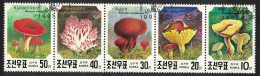 Korea Fungi 5v Strip 1991 CTO SG#N3040-N3044 - Korea (Nord-)