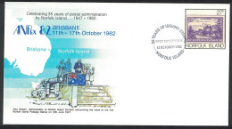 Norfolk Cannon 35 Year Of Postal Administration Pre-paid Envelope FDC 1982 - Ile Norfolk