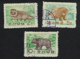 Korea Wild Animals Collection 3v 1962 CTO - Corea Del Nord