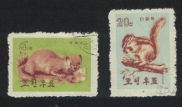 Korea European Mink Chipmunk Wild Animals 2v 1962 CTO SG#N435+N439 - Corea Del Nord