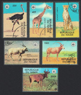 Niger Giraffe Cheetah Emu Bird WWF Endangered Animals 6v 1978 CTO SG#735-740 MI#633-638 Sc#447-452 - Niger (1960-...)