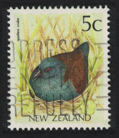 New Zealand Sooty Crake Bird 1991 Canc SG#1459a - Gebruikt