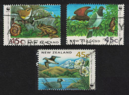 New Zealand WWF Birds Frog Dolphin Seal 3v Def 1993 SG#1736-1739 MI#1290-1292 Sc#1162 A-c - Used Stamps