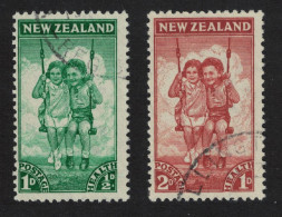 New Zealand Boy And Girl On Swing Health Stamps 1942 Canc SG#634-635 - Gebruikt