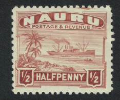 Nauru 'Century Freighter Ship Half-penny White Paper Perf 11 Def 1937 SG#26B - Nauru