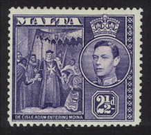 Malta De L'Isle Adam Entering Mdina 2½d Violet 1938 MH SG#222a - Malta (...-1964)