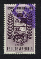 Venezuela State Of Barinas Cow Horse Cattle Airmail 5Bs 1954 Canc SG#1320 Sc#C525 - Venezuela