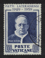 Vatican Pope Pius XI 100L 1959 Canc SG#293 Sc#255 - Gebruikt